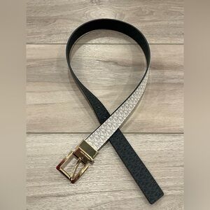 Michael Kors Twist Reversible Belt Women's Small Gold Buckle NWT